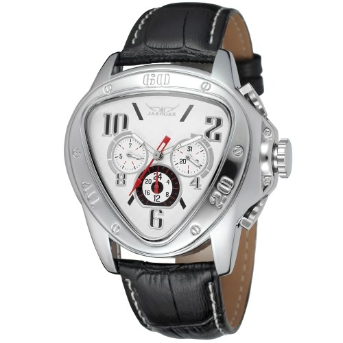 Men's Automatic Mechanical Watch with Leather Strap Fashion Wristwatch