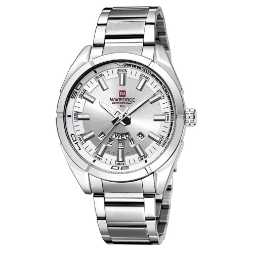 

NAVIFORCE NF9038 Stylish Casual Men Quartz Watch Multifunctional 30M Waterproof Full Steel Wrist Watch with Luminous/Auto Date/Week Display