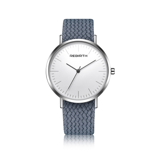 REBIRTH Fashion Cloth Men Watches 3ATM Water-resistant Quartz Casual Women Simple Unisex Wristwatch