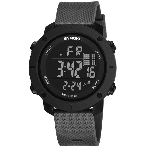 SYNOKE Reloj Deportivo Masculino LED Electrónico Relojes Digitales Reloj de alarma Alarma Luminosa Resistente Al Agua Para Hombres Reloj