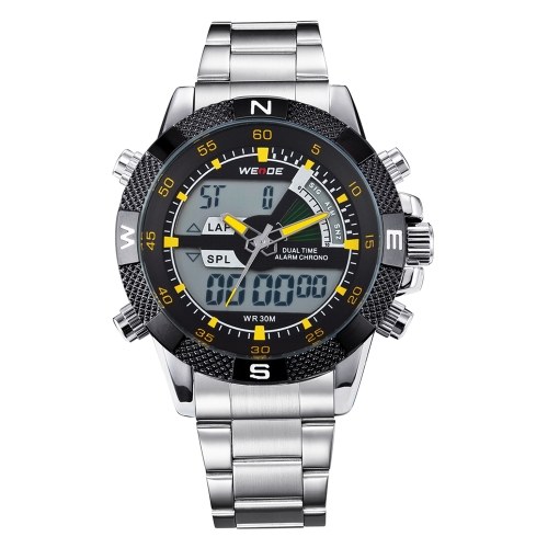 

WEIDE WH1104 Dual Display Two Movement Quartz Digital Men Watch