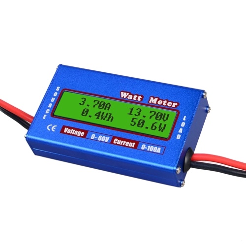 RC Watt Meter 100A Power Analyzer Digital LCD Balance Battery Voltage Checker 