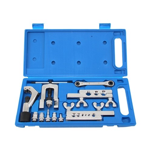 

Single Flaring Tool and Swaging Tool Kit for HVAC Tubing Copper Plastic Aluminum Pipe Flaring with Tubing Cutter and Ratchet Wrench