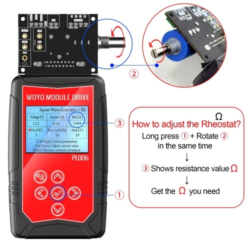 WOYO PL006 Module Drive Car Fault Detect Drive Simulator Solenoid Valves Stepper Motor Auto Signal Simulator Ignition Coil Tester with 4.5inch LCD Screen 