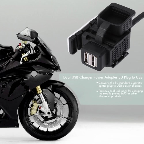

KKmoon Dual USB Charger Power Adapter EU Plug to USB for BMW Motorcycle 1A 1.1A