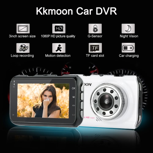 

KKmoon 1080P Full HD 3,0-дюймовый Автомобильный видеорегистратор видеокамеры рекордер автомобиля видеокамера ночного видения