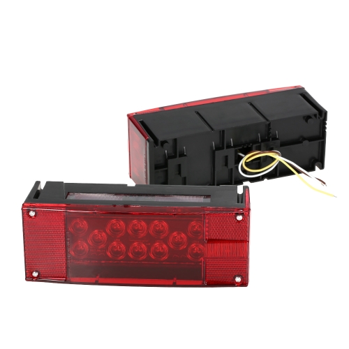 1 Par LED Luzes traseiras Esquerda Direita Submersível Red Trailer Boat Stop Turn Tail Lights