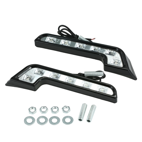 

2PCS Daytime Running Light Bright 6 LED L Type Super White DRL 12V Car Front Fog Driving Lamp