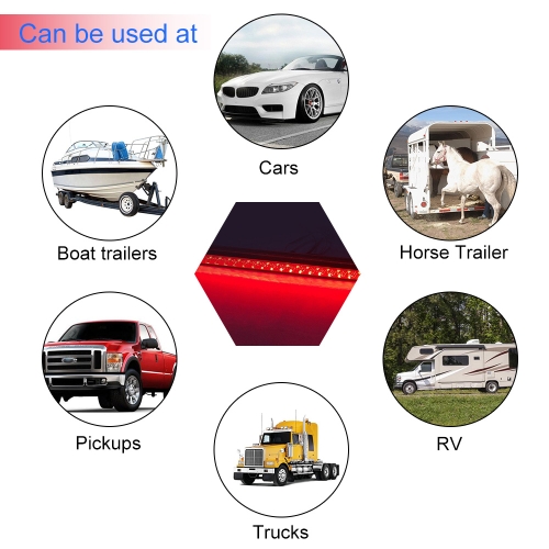 

Submersible 12V 17" Red 23 LED Light Bar Stop Turn Tail Brake Light for Ute Truck Trailer Caravan