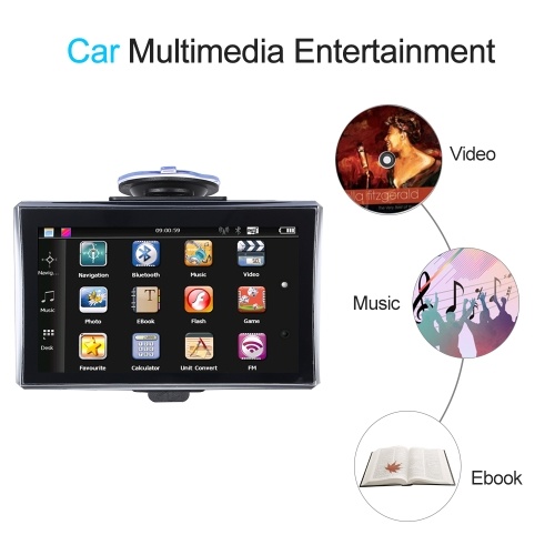 

Car Navigation 7-inch Portable Navigator Touchscreen Voice Announcement ROM256M RAM8G Built-in North America Maps
