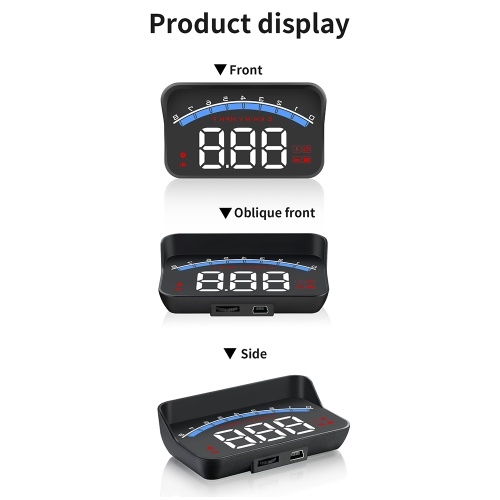 Universal M6S Car Head up Display ODB II Speedometer Tachometer Speed/Water Temperature/Voltage LED Head Up Display Projector Auto Truck SUV RV 3.5 