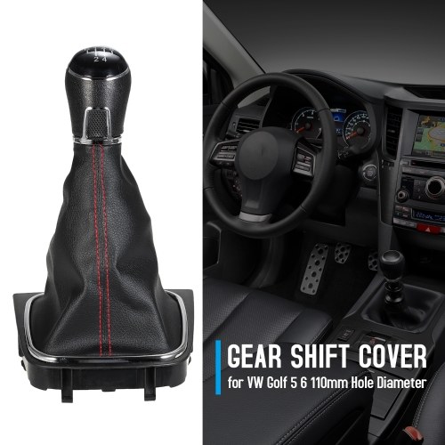 5 Speed Gear Knob Shift Stick Gaiter Cover Replacement for VW Golf 5 6 110mm Hole Diameter 