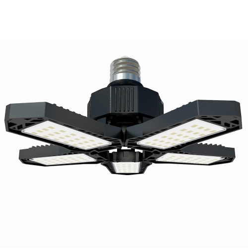 

LED Garage Lights-Mini Ceiling Lights with 5 Adjustable Panels Deformable Fan Lamp Celling 100-265V 1500LM 6500K E27/E26 for Attic, Basement