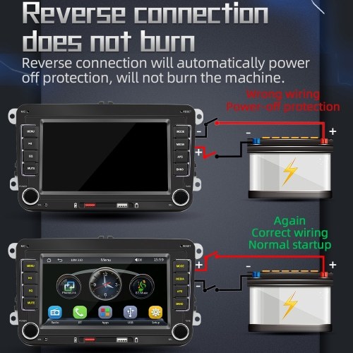 7 Inch Car Stereo MP5 Player Touchcreen BT AM/FM Radio Receiver with Android Auto Carplay 