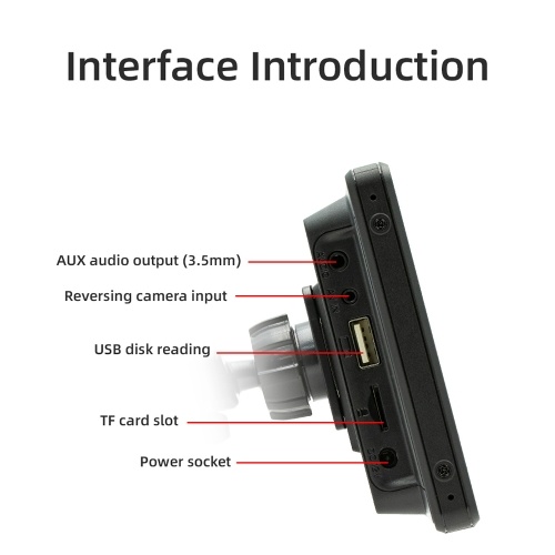 10.26in Portable Wireless CarPlay Multi-language Car Video Recorder