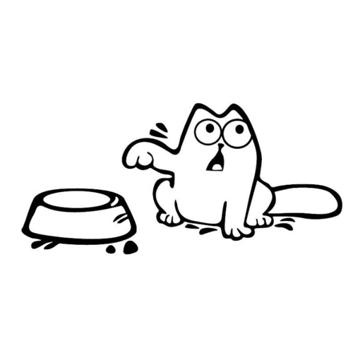 Funny Simon's Cat Decal Hungry Feed Me Car Body Styling Sticker
