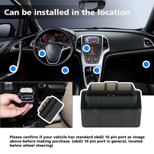 

V01H2-1 V1.5 BT 2.0 OBDII Car Diagnostic Scanner OBDII Diagnostic Interface Code Reader Tool Black