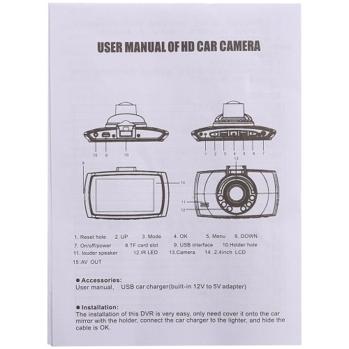 

G30 VGA Full HD DVR Автомобильная камера Dash Cam Видеомагнитофон G-сенсор с ночным видением