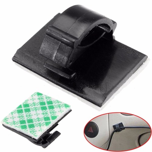 

30 Pcs Black Plastic Wire Tie Rectangle Cable Mount Clip Clamp Self-adhesive