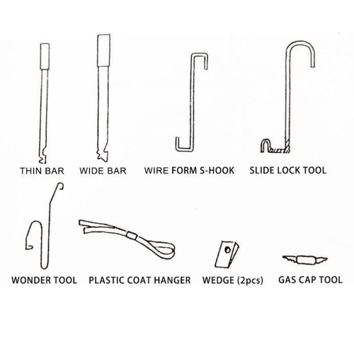 Universal Practical 9PCS Car Door Key Lost Lock Out Emergency Open Unlock Tool Kit