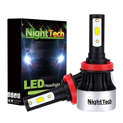 

NightTech 2PCs Car Led Head Light V8 CSP Light H4 Водонепроницаемый светодиодный фонарь для автомобилей IP68 с высокой передачей фары ближнего света