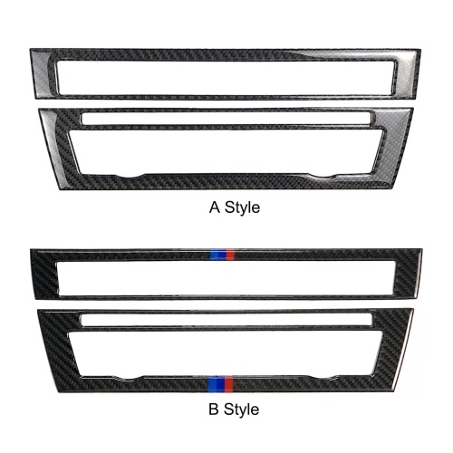 

Carbon Fiber Car CD Control Panel Cover 2 Pcs CD Panel Frame Trim Sticker Decoration For BMW F10 5 Series 2011-2017