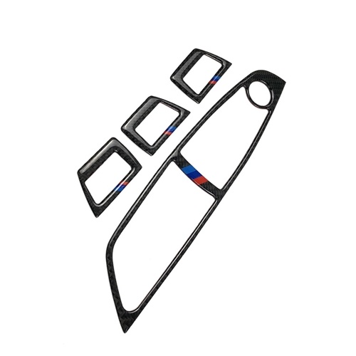 

Carbon Fiber Window Lifting Frame Cover Trim Sticker Car Interior Window Switch Frame Door Bowl Cover Trim Sticker For BMW F10 5 Series 2011-2018 (Right)