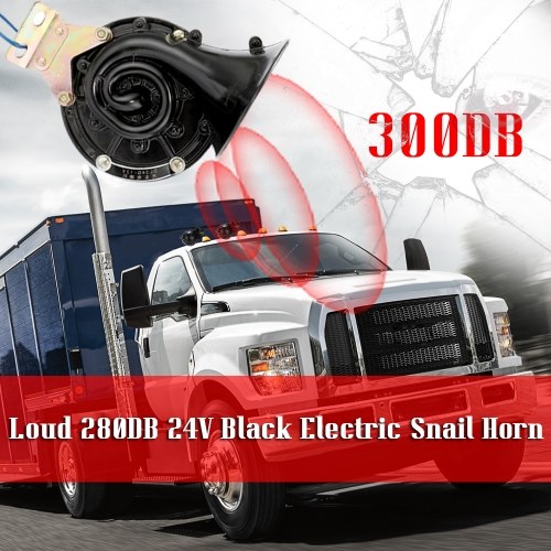 Loud 300DB 12V/24V Black Electric Snail Horn Air Horn Raging Sound For Car Motorcycle Truck Boat 
