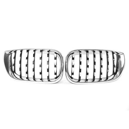 Neue Beschichtung vorne Dual Kidney Grillgitter Fit für BMW E46 3er 320i 325i 330xi 325xi 4 DOOR 4D 2002-2005 LCI Facelift Meteor Style