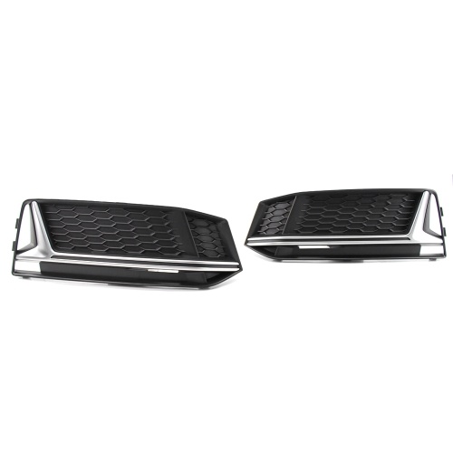 

A Pair of Chrome Fog Light Cover Grille Silver Trim Grill Bezel Fit For AUDI A4 S4 S-Line B9 2016-19