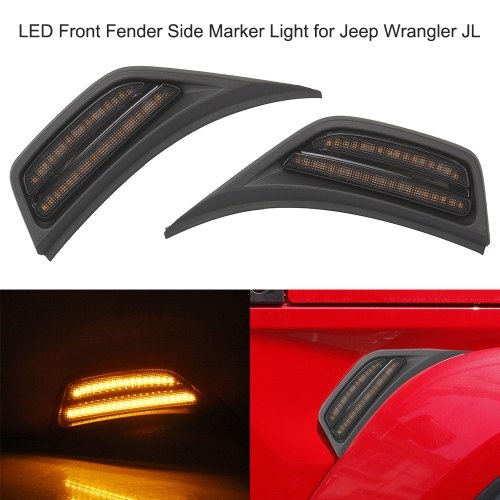 

2Pcs LED Front Fender Side Marker Light Turn Signal Lamp Replacement for Jeep Wrangler JL