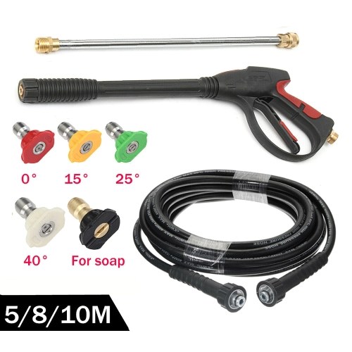 4000PSI High Pressure Washer Sprayer Extend Wand Lance 5 Nozzle Tips + High-pressure Pipe (8m)