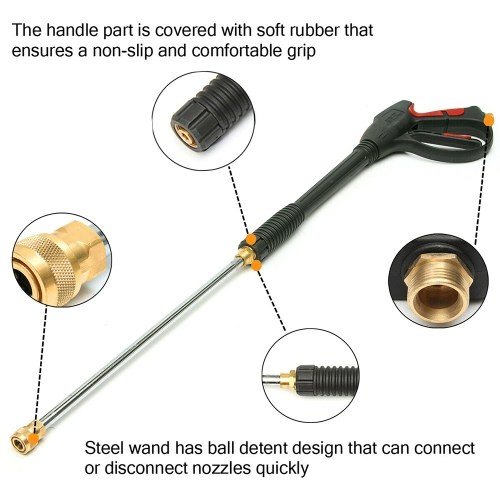 

4000PSI High Pressure Washer Sprayer Extend Wand Lance 5 Nozzle Tips + High-pressure Pipe (8m)