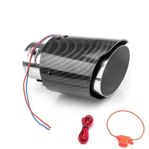 

Car Modification Carbon Fiber LED Tail Pipes Throat Singles Outlets Exhaust Pipes Tail Throat LED Exhaust Muffler Tips Pipes