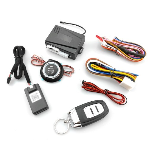 

12.0V Remote Starter for Car Keyless Entry PKE Remote Engine Starters BT Phone Control Central Lock Kit with 2 Remote Controller