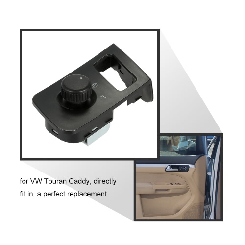 

Car Side View Mirror Rear View Mirror Switch Adjust Control Knob with Heat for VW Touran Caddy