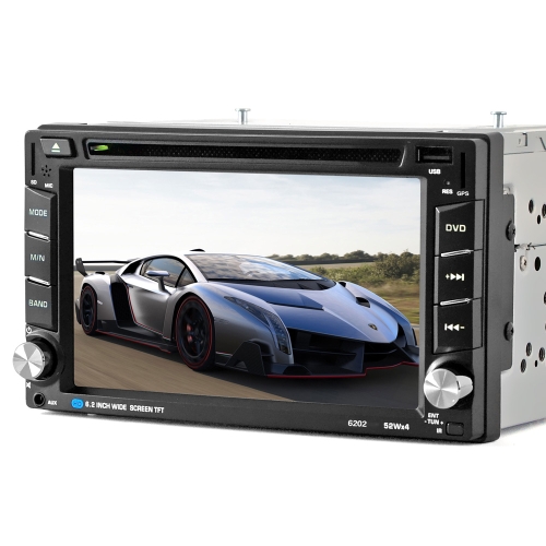 6.2 pouce HD Digtal Écran Tactile 2 Din Voiture 6202 Lecteur DVD CD / USB / BT Auto Multimédia Radio Stéréo Dans Dash MP5 Audio Vedio Télécommande avec Navigation GPS