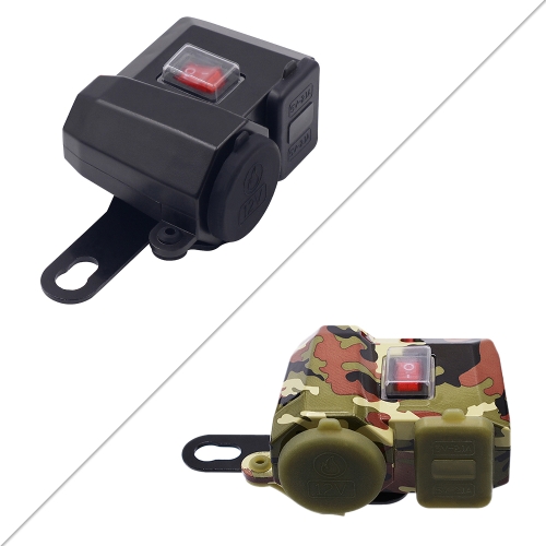 

Waterproof USB Charging Socket Motorcycle Handlebar Clamp Power Adapter USB Charging System