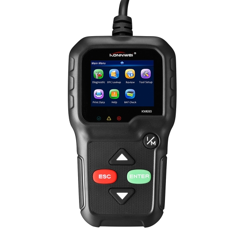 

KONNWEI OBD KW680 Универсальный автомобильный двигатель Диагностический код Считыватель сканера Автомобильный диагностический инструмент Полный OBDII EOBD Функции