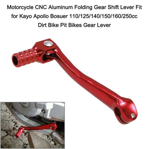 

Motorcycle CNC Aluminum Folding Gear Shift Lever Fit for Kayo Apollo Bosuer 110/125/140/150/160/250cc Dirt Bike Pit Bikes Gear Lever