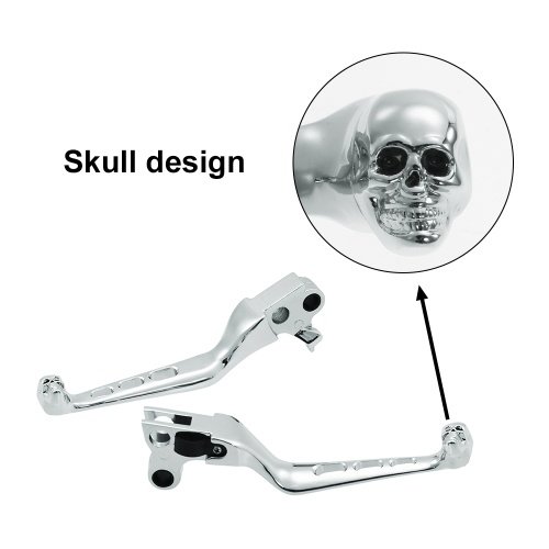 

Chrome Skull Brake Clutch Levers For Harley Touring Sportster Night Train Fatboy Electra Glide FXDB FLSTN FLHR Road King