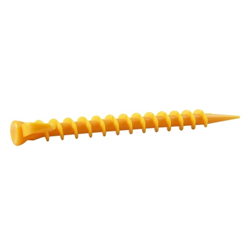 

12pcs Camping Portable Yellow Stakes Nail Plastic Spiral Tent Peg For RV