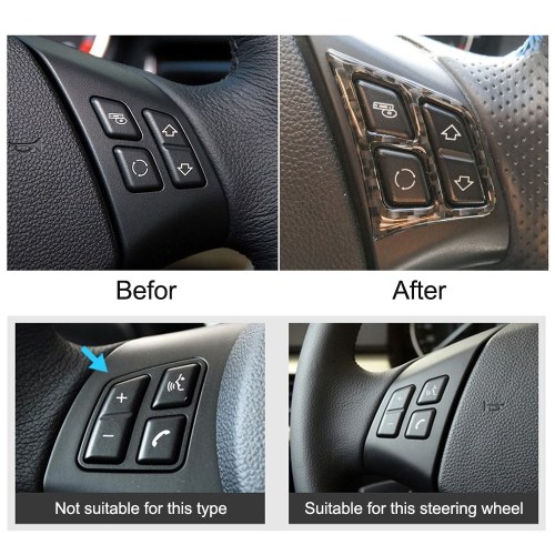 

Carbon Fiber Car Steering Wheel Button Cover Trim Decoration For BMW 3 Series (E90) 2005-2012