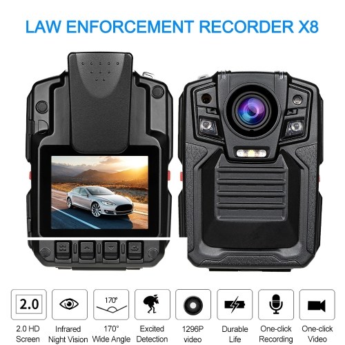 

1296P HD WiFi Waterproof Police Body Camera(64G)