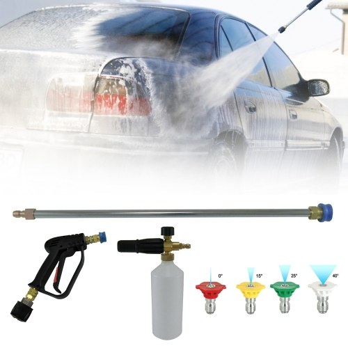 Quick Release Sprayer Lance Wand + Snow Foam Lance + 5 Nozzles Compatible with Karcher K2 K3 K4 Inlet