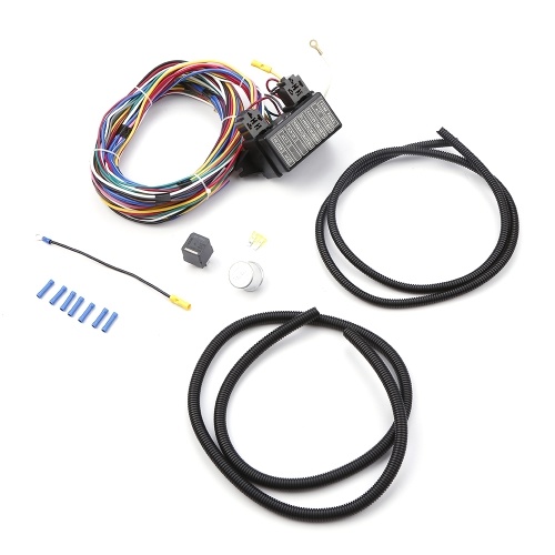

12 Circuit Universal Wiring Harness Kit Hot Rod Street Rod XL Wires New Replacement for Muscle Car