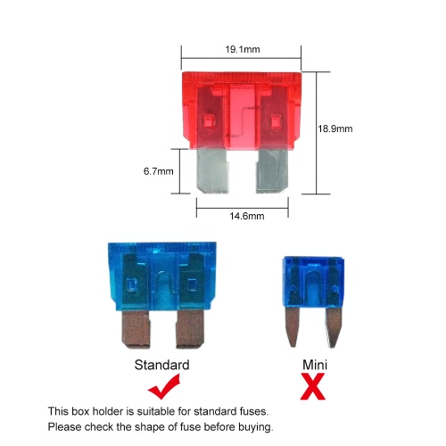 

6 Way Blade Fuse Box Holder with LED Warning Light Kit for Car Boat Marine Trike 12V 24V