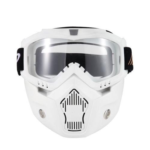 

Mortorcycle Mask Detachable Goggles and Mouth Filter for Open Face Helmet Motocross Ski Snowboard