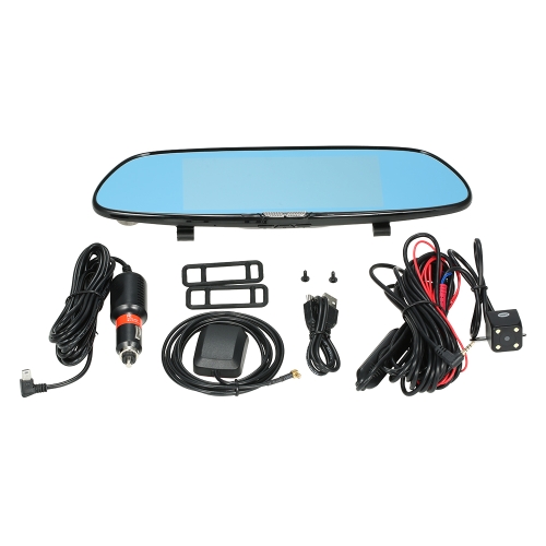 

Junsun 7 "3G Автомобильная камера DVR Сенсорный экран GPS-навигация HD 1080P Dual Lens Rearview Mirror Video FM Transmit + Бесплатная карта Европы