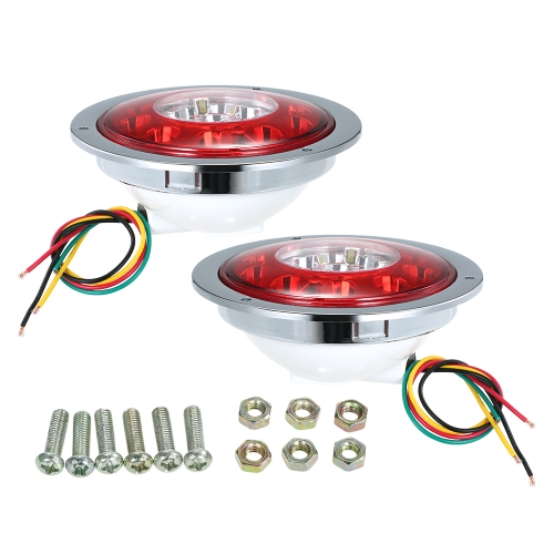 2X 12V/24V 4.3'' 19 LED Car Truck Trailer Lorry Brake Stop Turn Tail Light Lamp